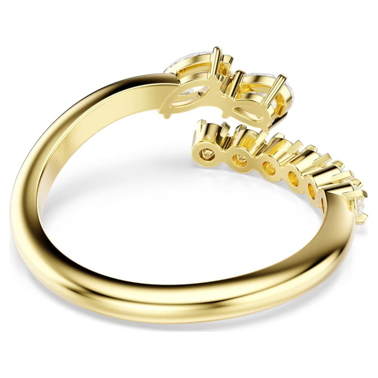 Mesmera open ring Mixed cuts, White, 18K gold finish